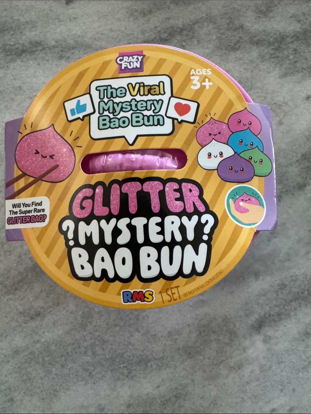 Glitter Mystery Bao Bun - Pink Plush Kids Toy